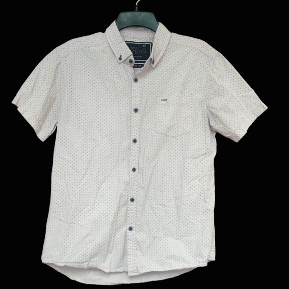 None Other - *FINAL SALE* EUC Mens Pale Pink Short Sleeved Slim Fit Button Down Size M